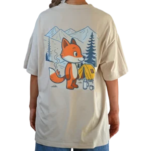 Μπεζ λούπυ T-shirt με σχέδιο μεγάλη αλεπού – Φαρδιά Γραμμή | λούπυ