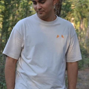 Μπεζ λούπυ T-shirt με σχέδιο μεγάλη αλεπού – Φαρδιά Γραμμή | λούπυ