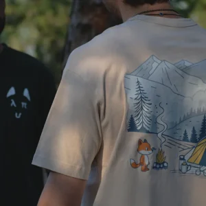 Μπεζ λούπυ T-shirt με σχέδιο μικρή αλεπού – Φαρδιά Γραμμή | λούπυ