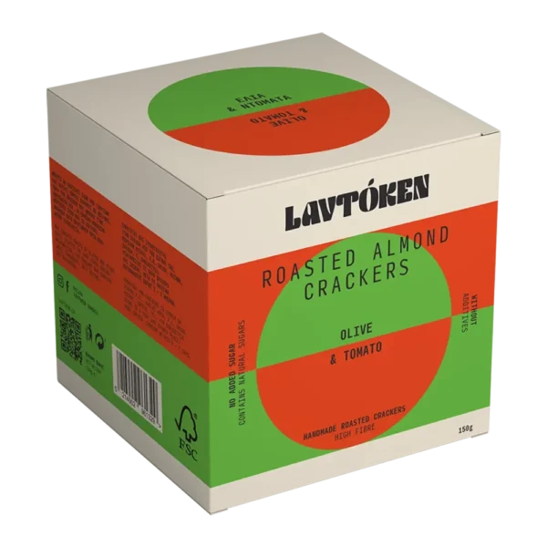 Κράκερς Αμυγδάλου με Ελιά & Ντομάτα – 150γρ. | Lavtoken