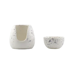 Αρωματιστής Melter Curves για Wax Melts και Αιθέρια Έλαια – Λευκός με μαύρες πιτσιλιές | λούπυ